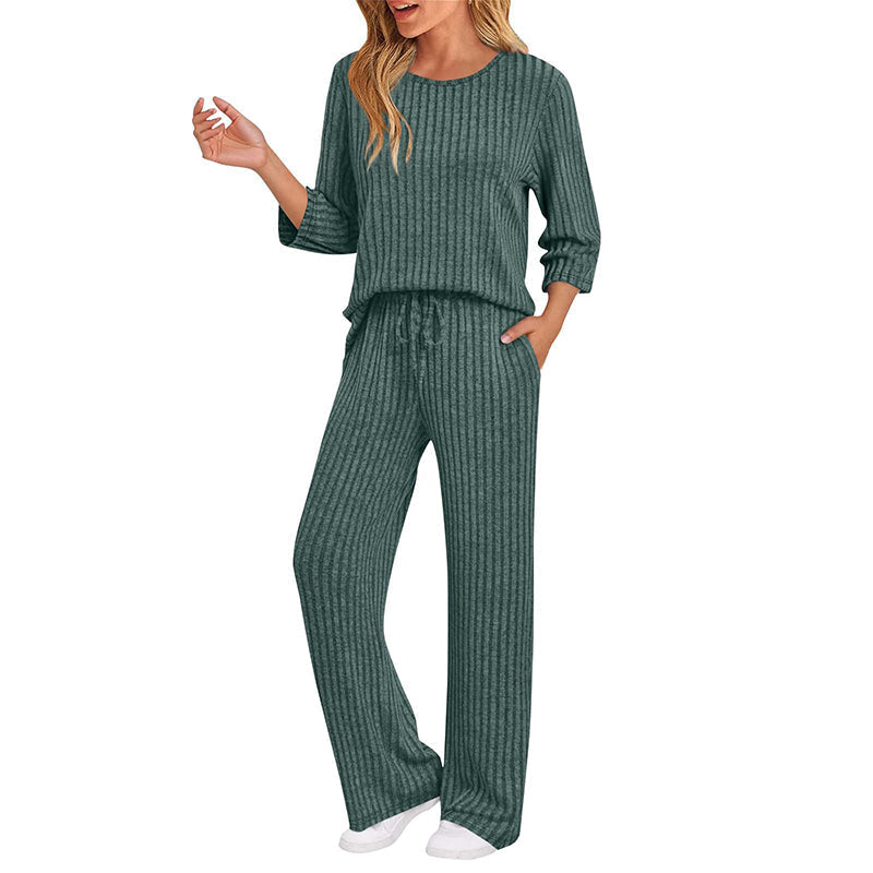 🍂Fall & Winter Warmth, Layer or Wear Alone🧶 Women's Ribbed Knit Set – Soft & Skin-Friendly, Versatile Layering ✨