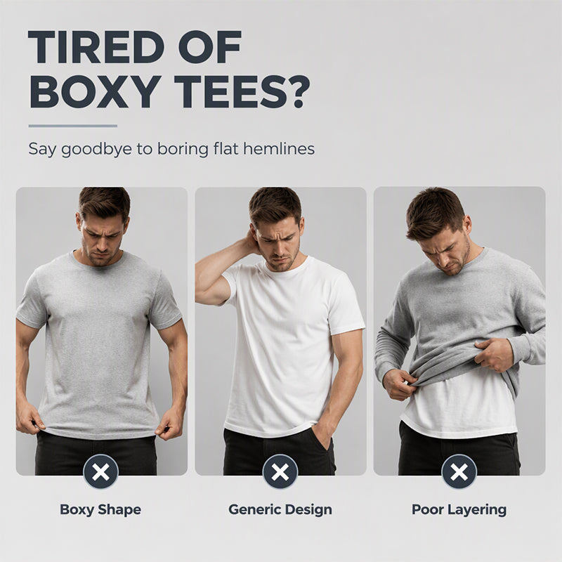 👕Modern Slim Fit, Irregular Cut🧥 Men's Modern Slim Irregular Hoodie – Dynamic Layering & Athletic Silhouette ✨