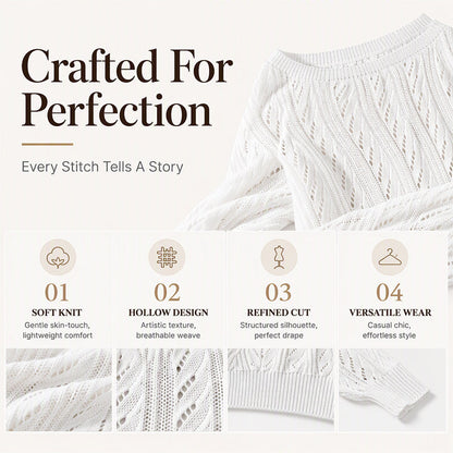☁️Soft Knit, Fall & Winter Warmth🧶 Women's Off-Shoulder Cropped Sweater – Skin-Friendly & Cozy, Wear Alone or Layer ✨
