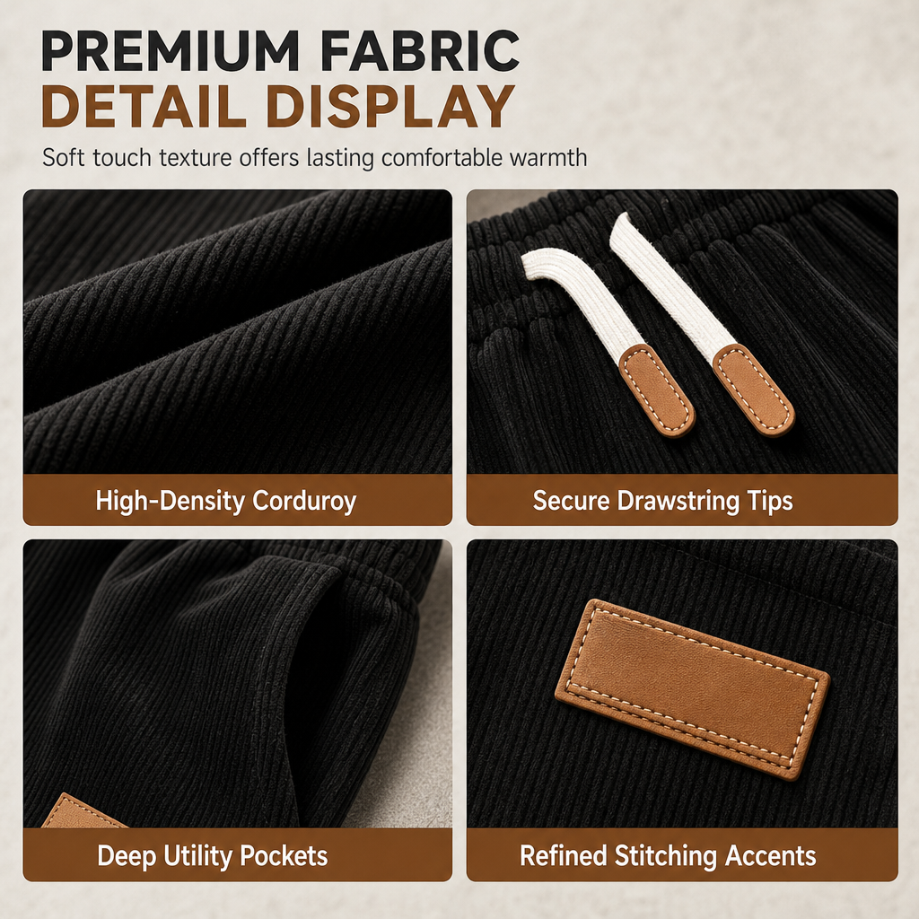 🧶Corduroy Texture, Cozy Warmth👖 Relaxed Wide-Leg Casual Pants – Ribbed Corduroy & Elegant Drape ✨