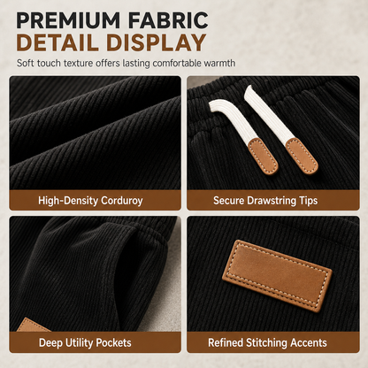 🧶Corduroy Texture, Cozy Warmth👖 Relaxed Wide-Leg Casual Pants – Ribbed Corduroy & Elegant Drape ✨