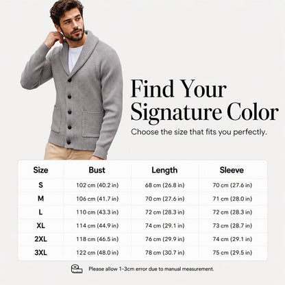 🧥Classic Shawl Collar, Elegant Casual🧶 Men's Casual Shawl Collar Sweater Cardigan – Classic Fit & Soft Knit ✨