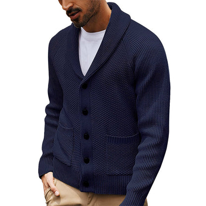 🧥Classic Shawl Collar, Elegant Casual🧶 Men's Casual Shawl Collar Sweater Cardigan – Classic Fit & Soft Knit ✨
