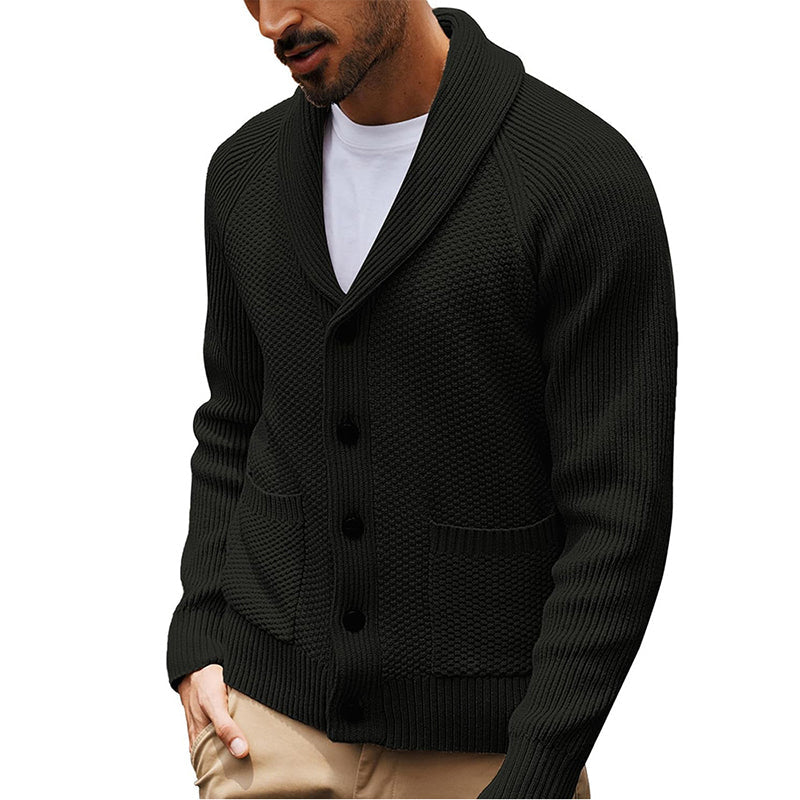 🧥Classic Shawl Collar, Elegant Casual🧶 Men's Casual Shawl Collar Sweater Cardigan – Classic Fit & Soft Knit ✨