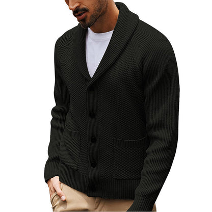🧥Classic Shawl Collar, Elegant Casual🧶 Men's Casual Shawl Collar Sweater Cardigan – Classic Fit & Soft Knit ✨