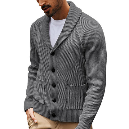 🧥Classic Shawl Collar, Elegant Casual🧶 Men's Casual Shawl Collar Sweater Cardigan – Classic Fit & Soft Knit ✨