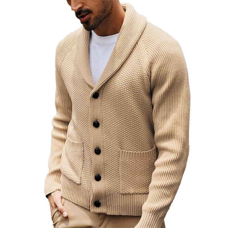 🧥Classic Shawl Collar, Elegant Casual🧶 Men's Casual Shawl Collar Sweater Cardigan – Classic Fit & Soft Knit ✨