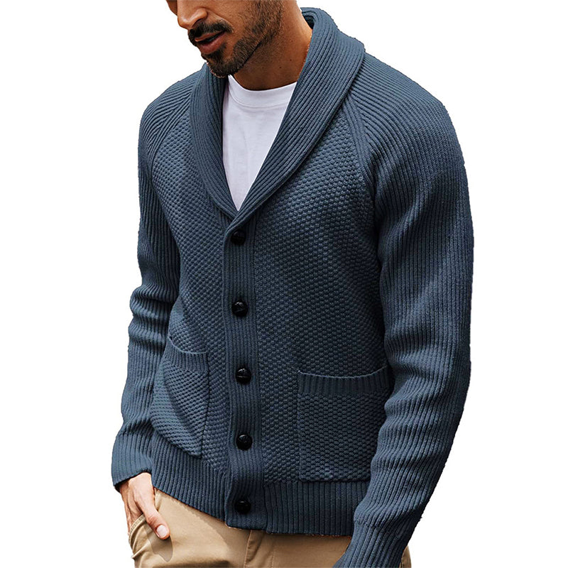 🧥Classic Shawl Collar, Elegant Casual🧶 Men's Casual Shawl Collar Sweater Cardigan – Classic Fit & Soft Knit ✨