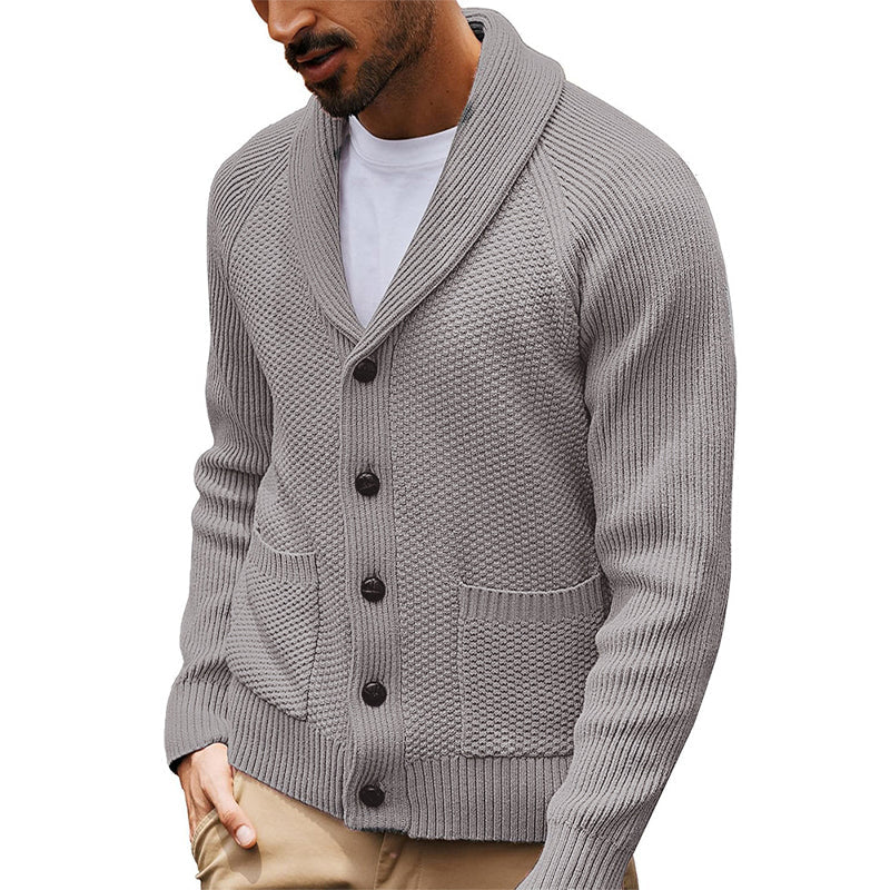 🧥Classic Shawl Collar, Elegant Casual🧶 Men's Casual Shawl Collar Sweater Cardigan – Classic Fit & Soft Knit ✨