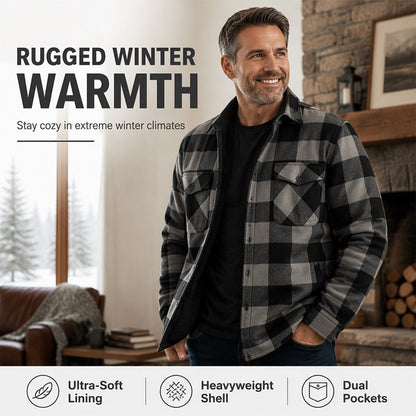 🧥 Men's Flannel Plaid Shirt Jacket – Vintage & Durable, Outdoor Style ✨