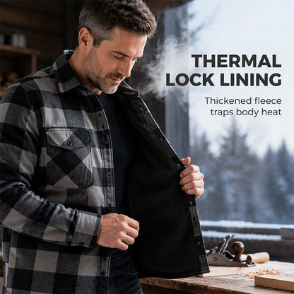 🧥 Men's Flannel Plaid Shirt Jacket – Vintage & Durable, Outdoor Style ✨