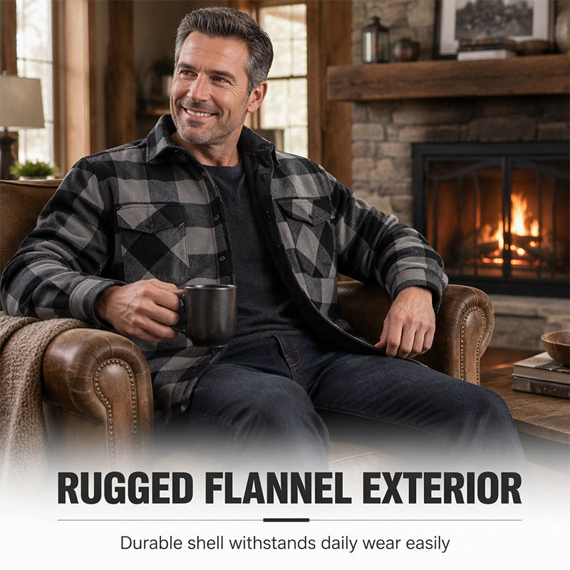 🧥 Men's Flannel Plaid Shirt Jacket – Vintage & Durable, Outdoor Style ✨