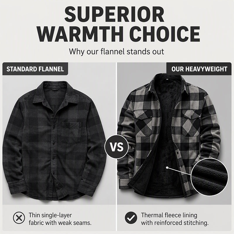 🧥 Men's Flannel Plaid Shirt Jacket – Vintage & Durable, Outdoor Style ✨