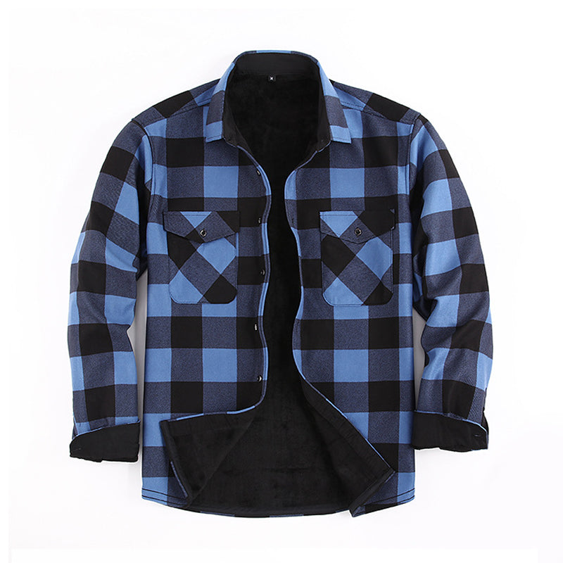 🧥 Men's Flannel Plaid Shirt Jacket – Vintage & Durable, Outdoor Style ✨