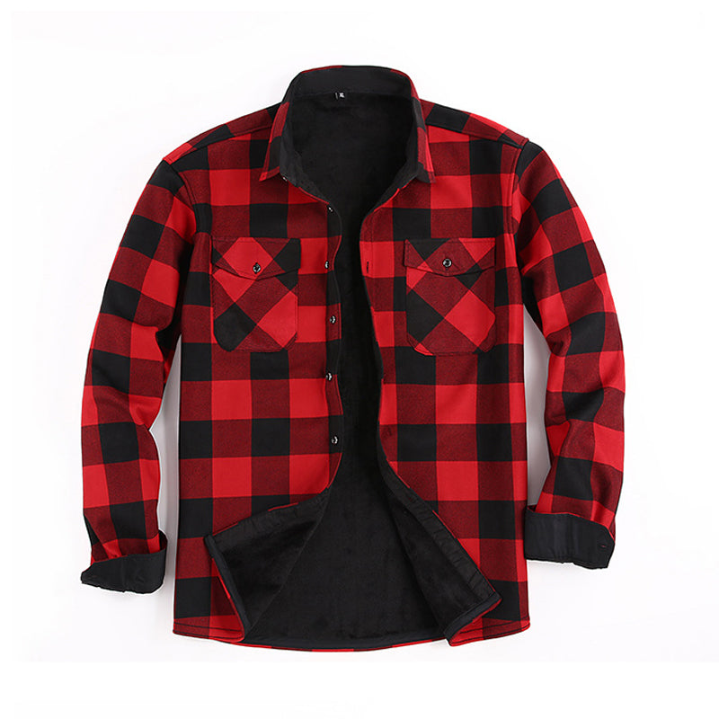 🧥 Men's Flannel Plaid Shirt Jacket – Vintage & Durable, Outdoor Style ✨