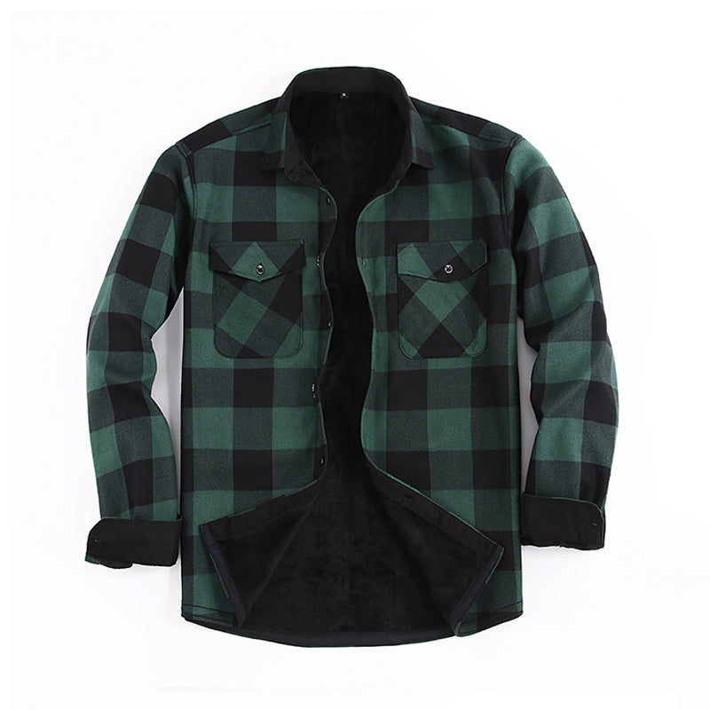 🧥 Men's Flannel Plaid Shirt Jacket – Vintage & Durable, Outdoor Style ✨