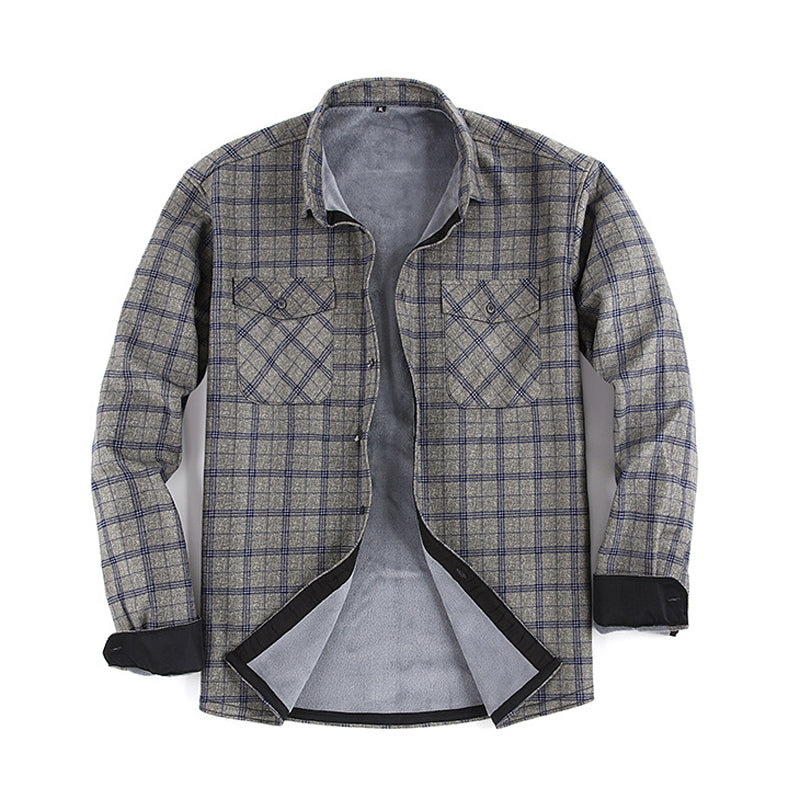 🧥 Men's Flannel Plaid Shirt Jacket – Vintage & Durable, Outdoor Style ✨