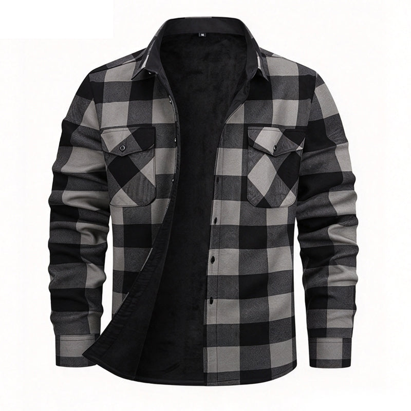 🧥 Men's Flannel Plaid Shirt Jacket – Vintage & Durable, Outdoor Style ✨