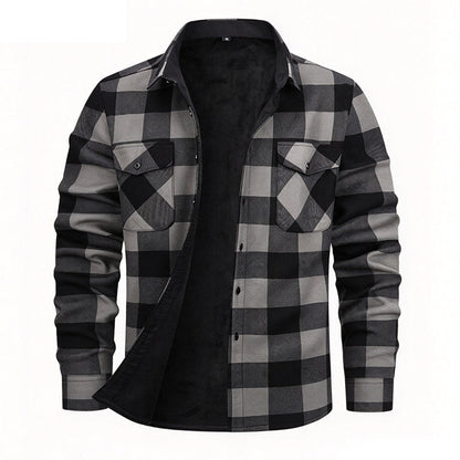 🧥 Men's Flannel Plaid Shirt Jacket – Vintage & Durable, Outdoor Style ✨