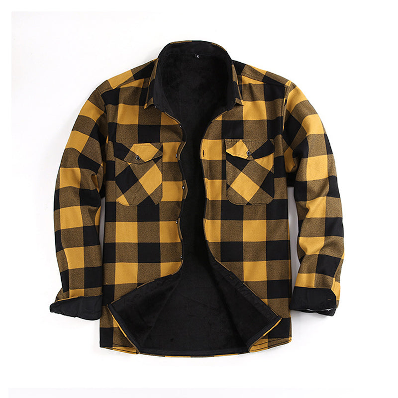 🧥 Men's Flannel Plaid Shirt Jacket – Vintage & Durable, Outdoor Style ✨