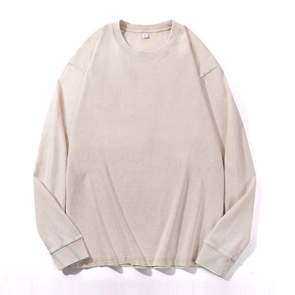 ✨Vintage Wash, Street Distressed👕 Vintage Washed Long Sleeve T-Shirt – Weathered Aesthetic, Unique Statement ✨