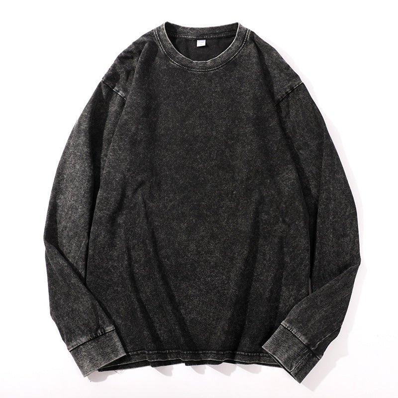 ✨Vintage Wash, Street Distressed👕 Vintage Washed Long Sleeve T-Shirt – Weathered Aesthetic, Unique Statement ✨