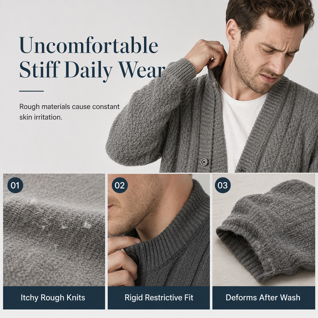 ☁️Warm & Breathable, Plus-Size Versatile🧶 Men's Jacquard Knit Cardigan – M-4XL & Multiple Colors | All-Day Cozy Warmth ✨