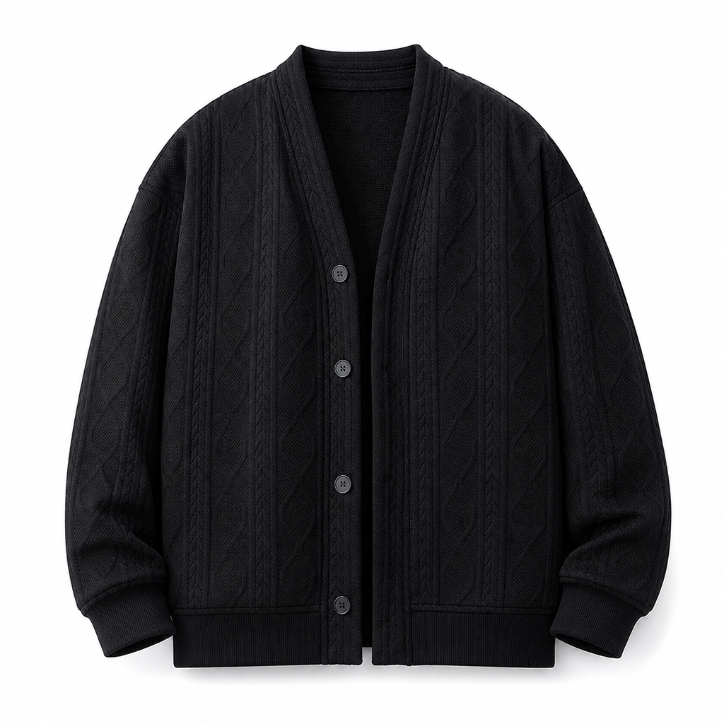 ☁️Warm & Breathable, Plus-Size Versatile🧶 Men's Jacquard Knit Cardigan – M-4XL & Multiple Colors | All-Day Cozy Warmth ✨