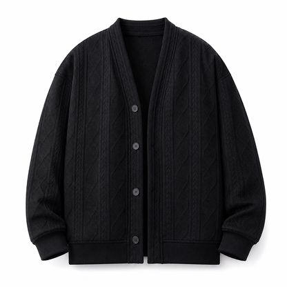 ☁️Warm & Breathable, Plus-Size Versatile🧶 Men's Jacquard Knit Cardigan – M-4XL & Multiple Colors | All-Day Cozy Warmth ✨