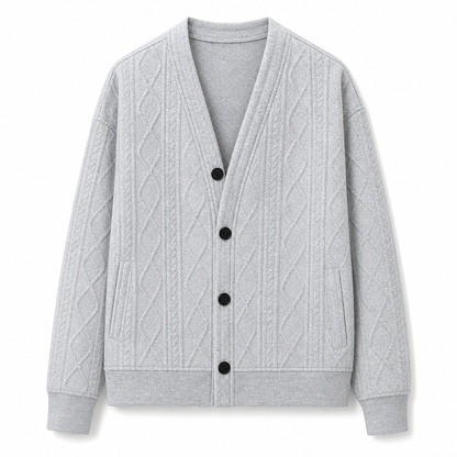 ☁️Warm & Breathable, Plus-Size Versatile🧶 Men's Jacquard Knit Cardigan – M-4XL & Multiple Colors | All-Day Cozy Warmth ✨