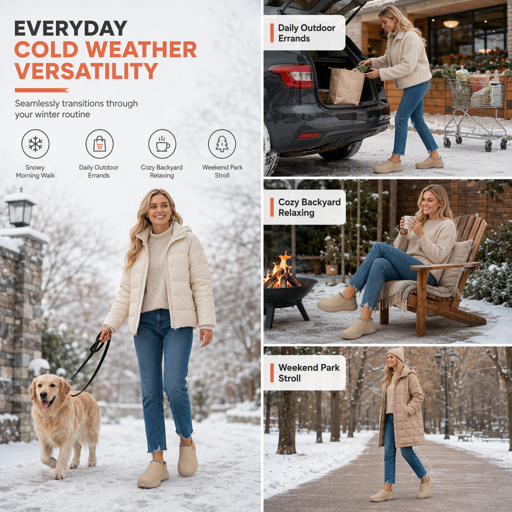 👢 Women's Winter Warm Loafers – Hidden Lift & Non-Slip Sole | Easy On/Off, Comfortable & Stylish ✨