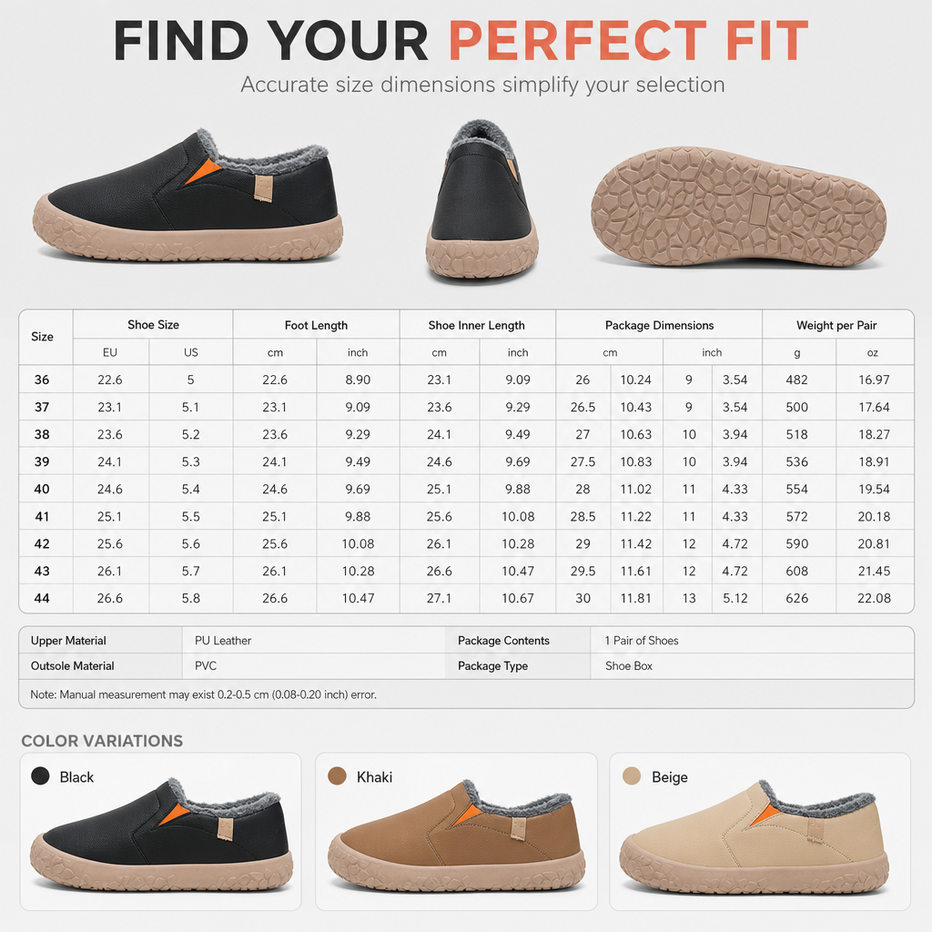 👢 Women's Winter Warm Loafers – Hidden Lift & Non-Slip Sole | Easy On/Off, Comfortable & Stylish ✨