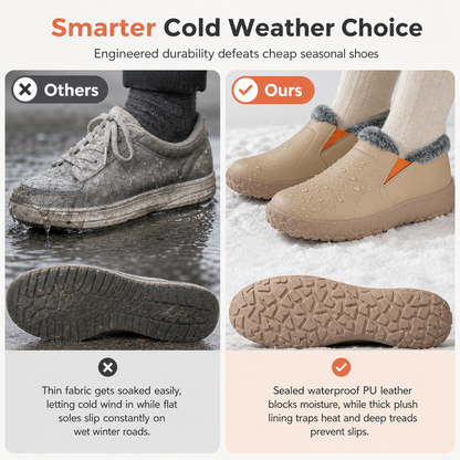 👢 Women's Winter Warm Loafers – Hidden Lift & Non-Slip Sole | Easy On/Off, Comfortable & Stylish ✨