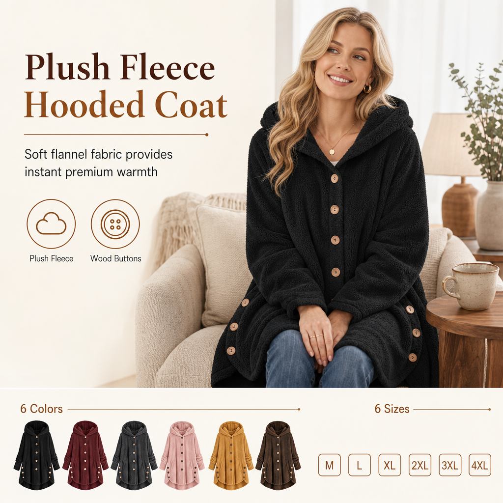 🌸Loose Plus-Size, Durable & Versatile🧥 Women's Fleece Hooded Coat – M-4XL & Six Colors | Comfortable & Long-Lasting, Easy to Style ✨