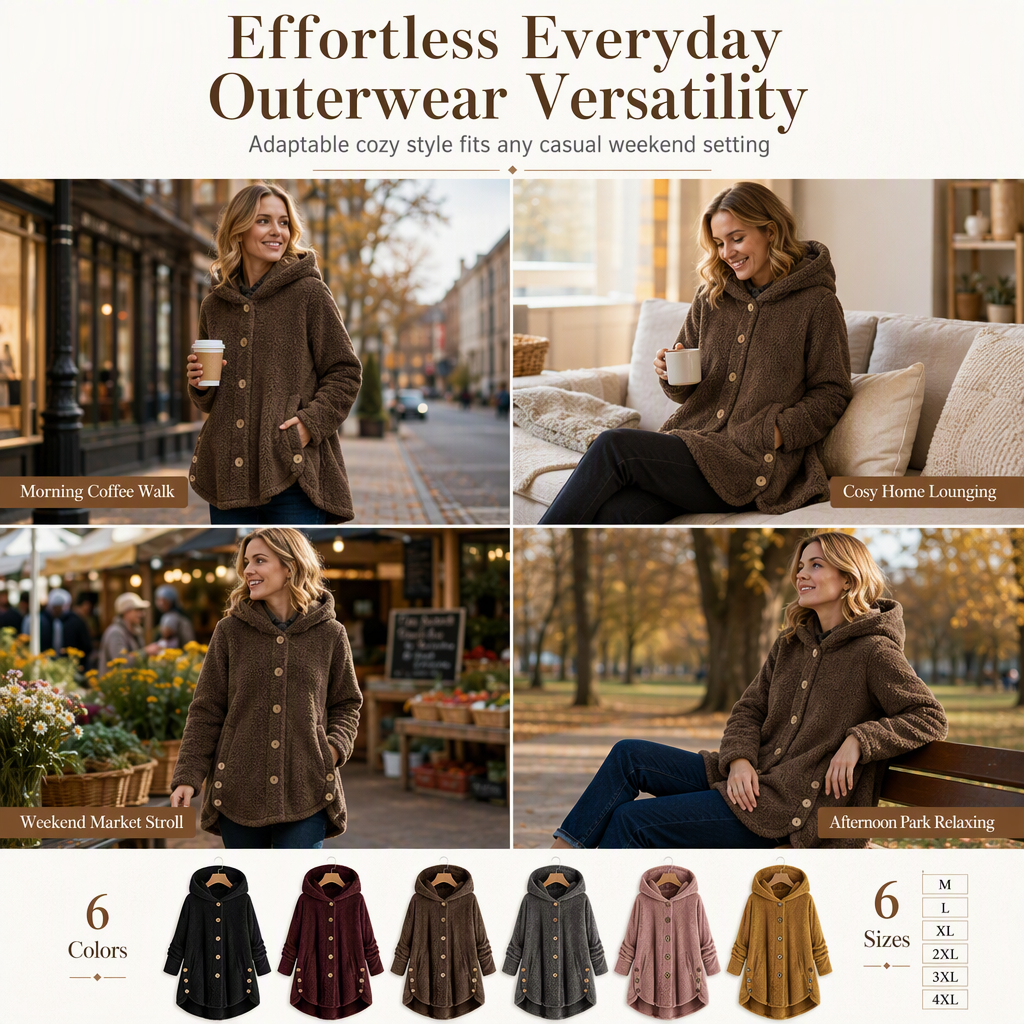 🌸Loose Plus-Size, Durable & Versatile🧥 Women's Fleece Hooded Coat – M-4XL & Six Colors | Comfortable & Long-Lasting, Easy to Style ✨