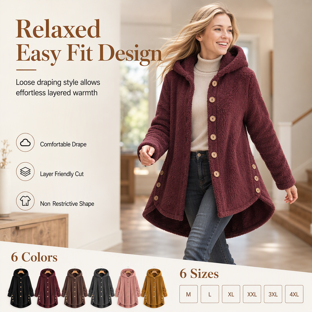 🌸Loose Plus-Size, Durable & Versatile🧥 Women's Fleece Hooded Coat – M-4XL & Six Colors | Comfortable & Long-Lasting, Easy to Style ✨
