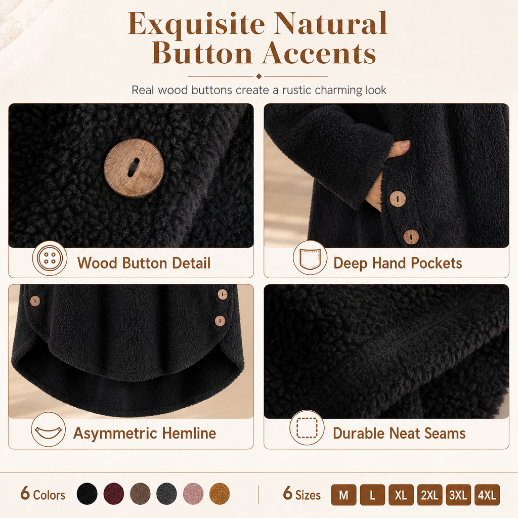 🌸Loose Plus-Size, Durable & Versatile🧥 Women's Fleece Hooded Coat – M-4XL & Six Colors | Comfortable & Long-Lasting, Easy to Style ✨