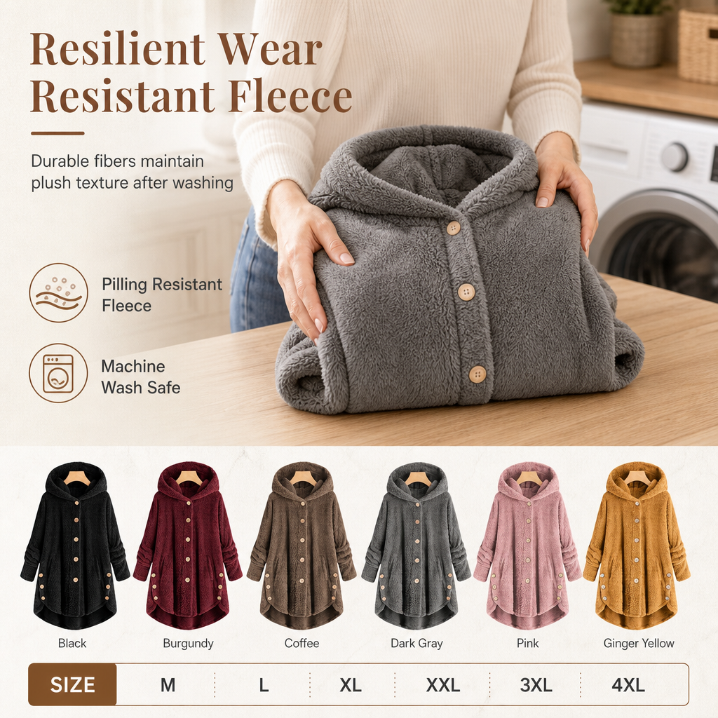 🌸Loose Plus-Size, Durable & Versatile🧥 Women's Fleece Hooded Coat – M-4XL & Six Colors | Comfortable & Long-Lasting, Easy to Style ✨