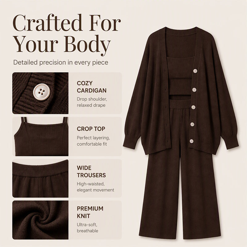 🍂 Women's 3-Piece Knit Set – Multiple Colors, Easy to Style ✨