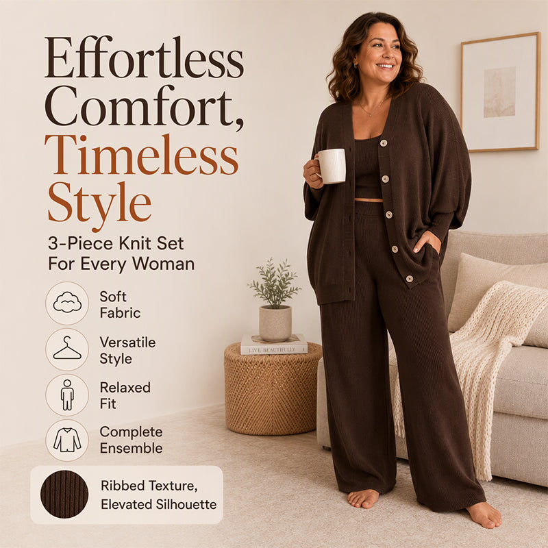 🍂 Women's 3-Piece Knit Set – Multiple Colors, Easy to Style ✨