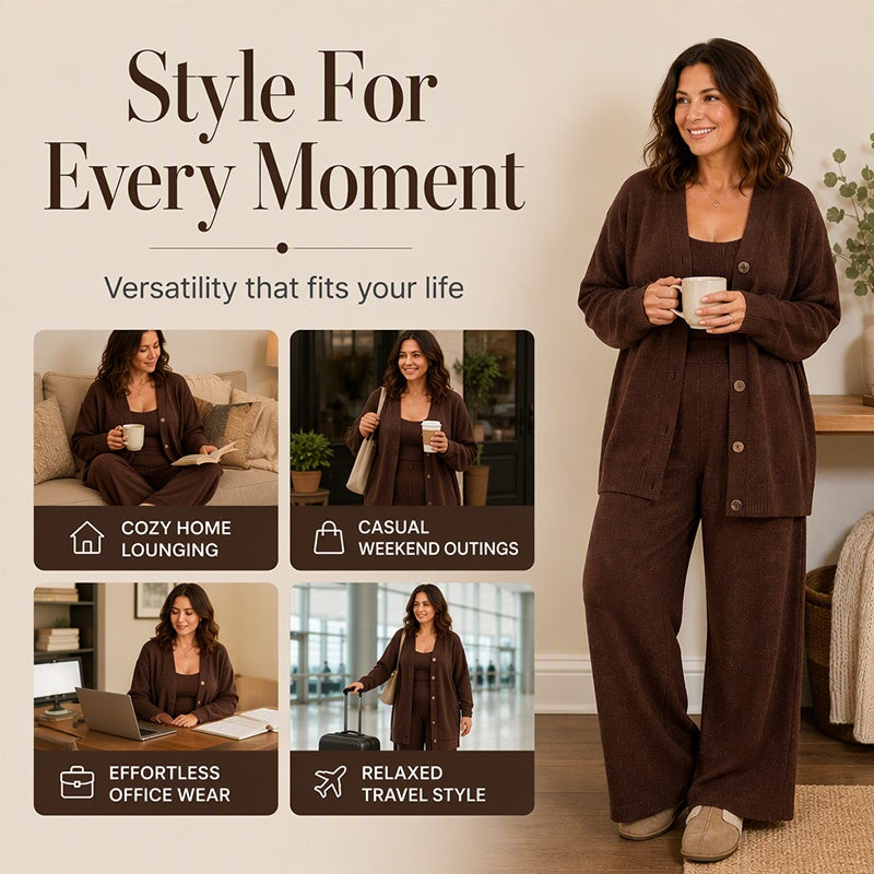 🍂 Women's 3-Piece Knit Set – Multiple Colors, Easy to Style ✨