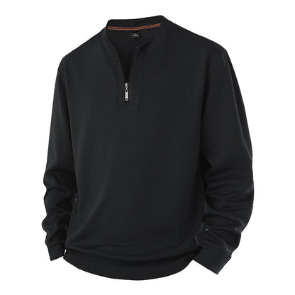 🧶Ribbed Texture, Minimalist Style🧥 Men's Half-Zip Ribbed Sweatshirt – Knit Texture, Soft & Warm ✨
