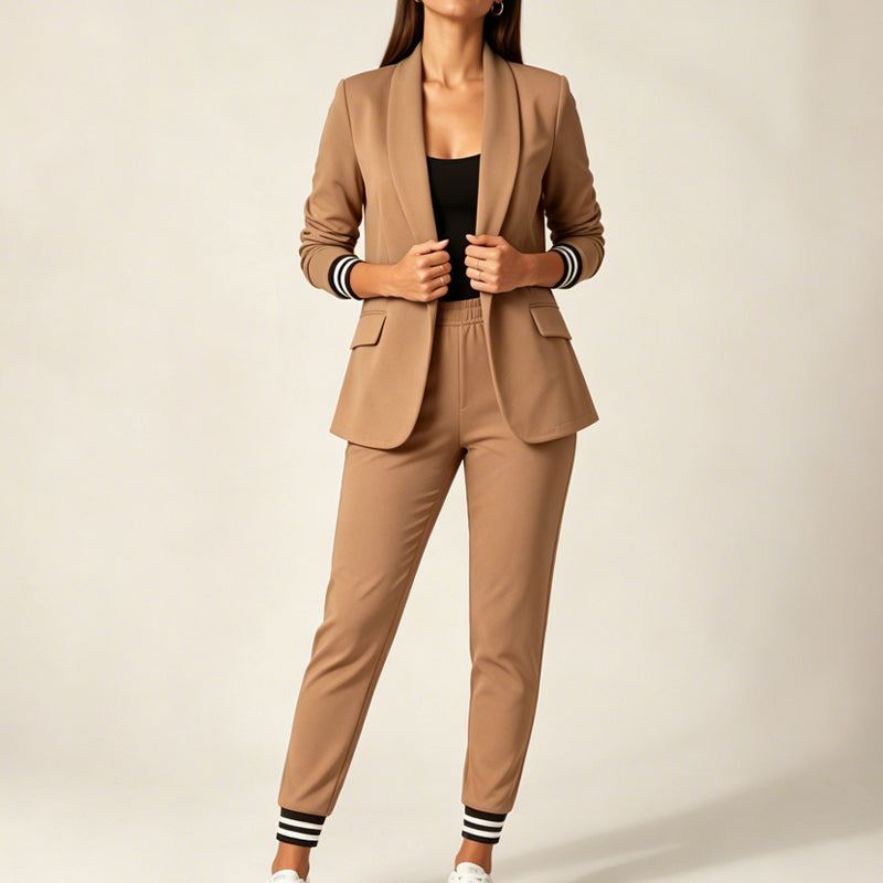 Women's open-front blazer and trousers set