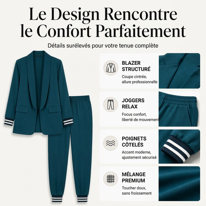 Women's open-front blazer and trousers set