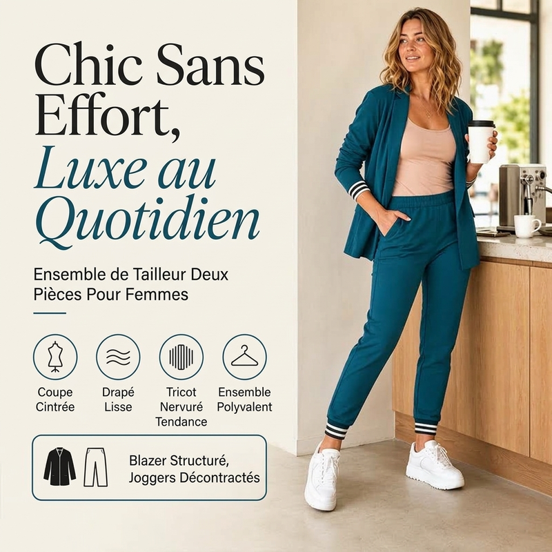 Women's open-front blazer and trousers set