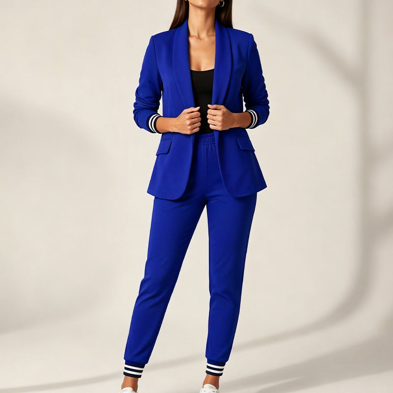 Women's open-front blazer and trousers set