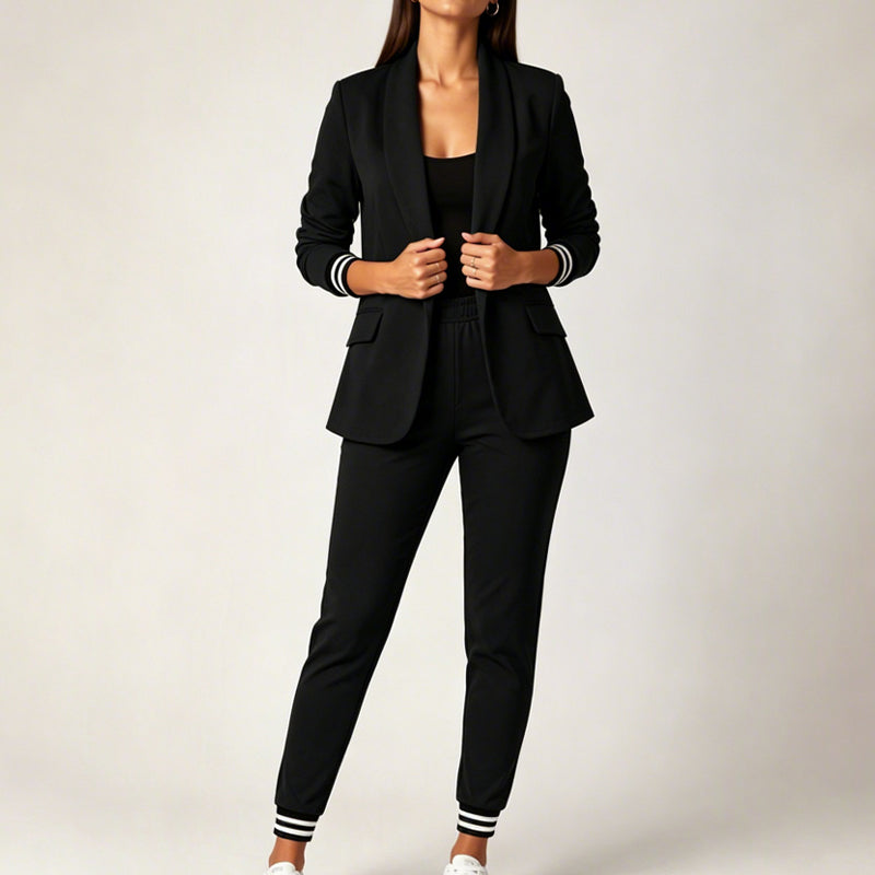 Women's open-front blazer and trousers set