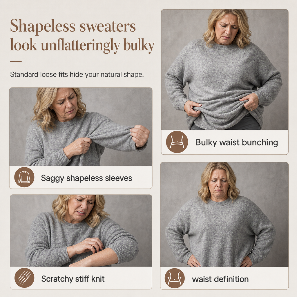 🧶Soft Knit, Multi-Color Versatile🍂 Women's Crewneck Knit Sweater – Stretch & Shape-Retaining, Six Autumn Shades | Easy to Pair with Denim, Boots & Skirts ✨