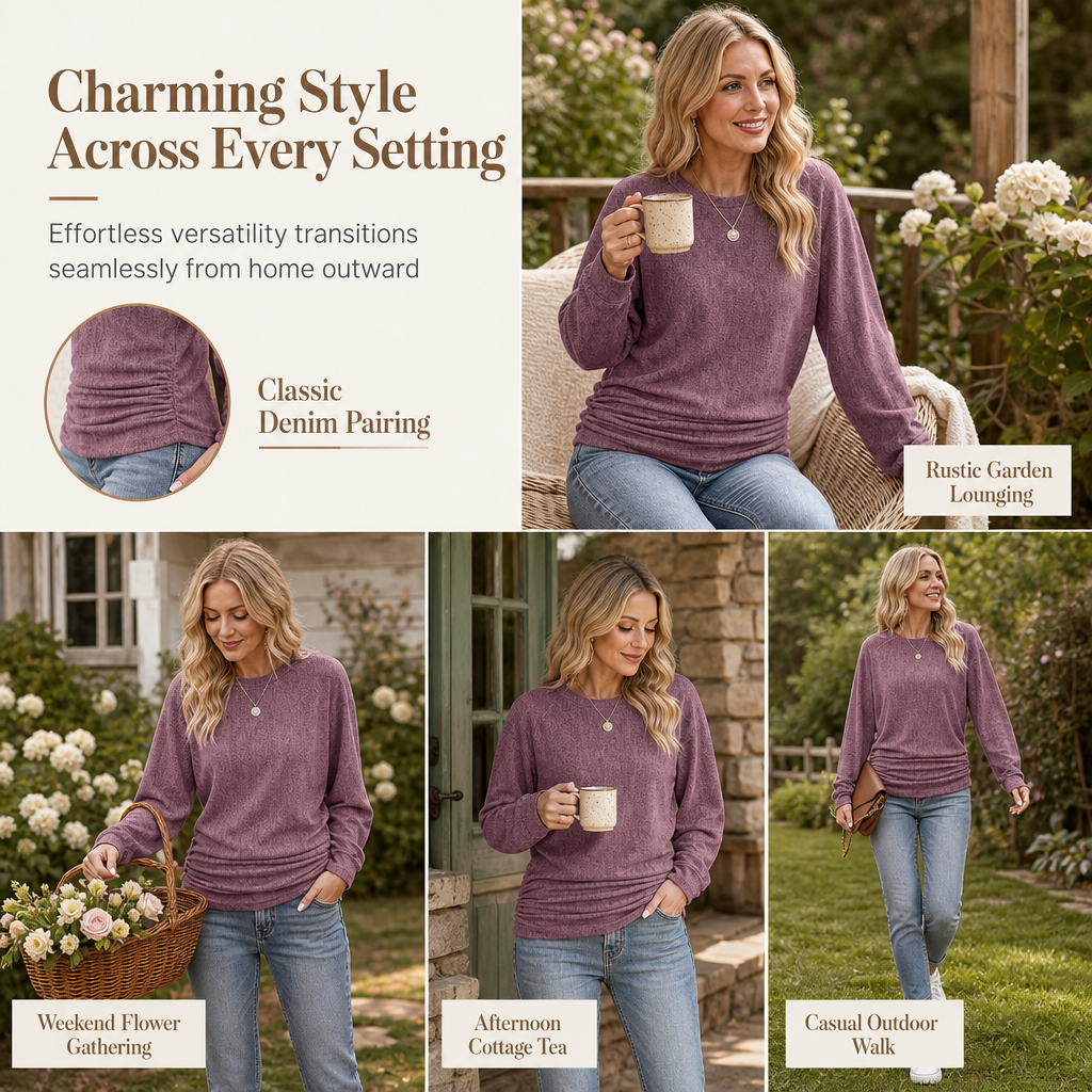 🧶Soft Knit, Multi-Color Versatile🍂 Women's Crewneck Knit Sweater – Stretch & Shape-Retaining, Six Autumn Shades | Easy to Pair with Denim, Boots & Skirts ✨
