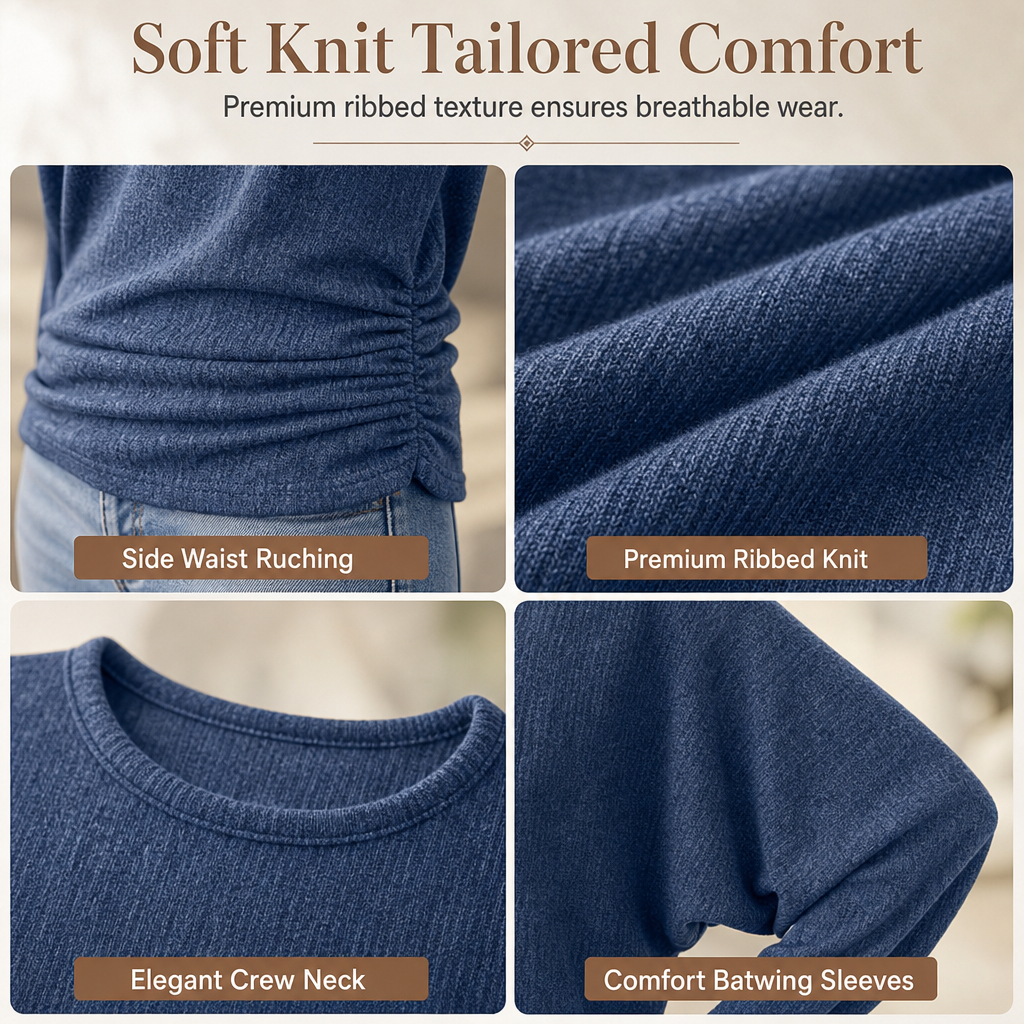 🧶Soft Knit, Multi-Color Versatile🍂 Women's Crewneck Knit Sweater – Stretch & Shape-Retaining, Six Autumn Shades | Easy to Pair with Denim, Boots & Skirts ✨